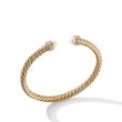 Cable Bracelet in 18K Gold with Pearls and Diamonds
