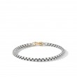 Box Chain Bracelet in Sterling Silver with 14K Yellow Gold