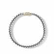 Box Chain Bracelet in Sterling Silver with 14K Yellow Gold