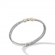 Crossover Buckle Two Row Bracelet in Sterling Silver with 18K Yellow Gold