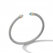 Cable Classics Bracelet in Sterling Silver with Blue Topaz and 18K Yellow Gold