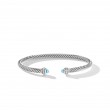 Cable Classics Bracelet in Sterling Silver with Blue Topaz and Pave Diamonds