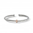 Classic Cable Station Bracelet in Sterling Silver with 18K Rose Gold, 4mm