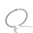 Classic Cable Station Bracelet in Sterling Silver with Diamonds, 4mm