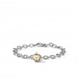 Cable Collectibles® Cookie Classic Heart Bracelet in Sterling Silver with 18K Yellow Gold, 4.5mm