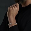 Cable Cuff Bracelet in Sterling Silver with Black Onyx, 6mm