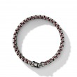 Woven Box Chain Bracelet in Sterling Silver with Red Nylon