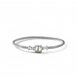 Chatelaine® Bracelet in Sterling Silver with Prasiolite and Diamonds, 3mm