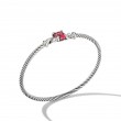 Chatelaine® Bracelet in Sterling Silver with Rhodolite Garnet and Diamonds, 3mm