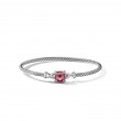 Chatelaine® Bracelet in Sterling Silver with Rhodolite Garnet and Diamonds, 3mm