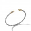 Petite Helena Bracelet in Sterling Silver with 18K Yellow Gold Domes and Pave Diamonds