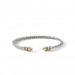 Petite Helena Bracelet in Sterling Silver with 18K Yellow Gold Domes and Pave Diamonds