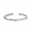 Petite X Center Station Bracelet in Sterling Silver with 18K Yellow Gold