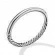 Sculpted Cable and Smooth Bracelet in Sterling Silver, 6mm
