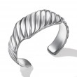 Sculpted Cable Contour Cuff Bracelet in Sterling Silver, 26mm