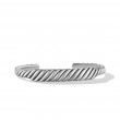Sculpted Cable Contour Cuff Bracelet in Sterling Silver, 9mm