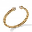 Renaissance® Oval Cablespira Bracelet in 18K Yellow Gold with Diamonds, 7mm