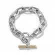 DY Madison® Toggle Chain Bracelet in Sterling Silver with 18K Yellow Gold, 11mm