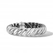 Sculpted Cable Bracelet in Sterling Silver, 14mm