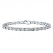 15.82 Carat Platinum Emerald Cut Diamond 4-Prong Straight Line Bracelet