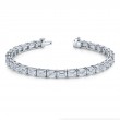 15.81 Carat Platinum Emerald Cut East-West 4-Prong Bracelet