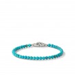 Spiritual Beads Bracelet in Turquoise with Sterling Silver, 4mm