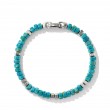 Hex Bead Bracelet in Sterling Silver with Turquoise