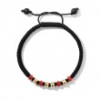 Fortune Woven Black Nylon Bracelet with Carnelian, Black Onyx and 18K Yellow Gold