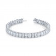 28.32 Carat Emerald Cut Diamonds Platinum Straight Line Bracelet