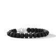 Spiritual Beads Bracelet in Sterling Silver with Black Onyx, 8mm