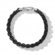 Box Chain Bracelet with Stainless Steel and Sterling Silver, 7.3mm