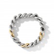 Curb Chain Bracelet in Sterling Silver with 18K Yellow Gold