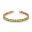 18.46 Carat 18k Yellow Gold Yellow Diamond Asscher Cut Straight Line Bracelet