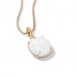 Sand Dollar Amulet with White Agate and 18K Yellow Gold