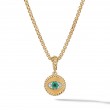 Evil Eye Amulet in 18K Yellow Gold with Pavé Emeralds and Diamonds, 18.8mm