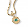 Evil Eye Amulet in 18K Yellow Gold with Pave Emeralds and Diamonds