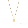 Cross Amulet in 18K Yellow Gold with Center Diamond