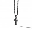 Exotic Stone Cross in Sterling Silver with Black Onyx