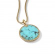 DY Elements Disc Pendant in 18K Yellow Gold with Turquoise