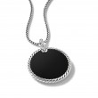 DY Elements® Disc Pendant in Sterling Silver with Black Onyx Reversible to Mother of Pearl and Pave Diamonds