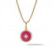 Cable Collectibles® Hot Pink Enamel Charm in 18K Yellow Gold with Center Diamond