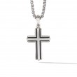 Deco Cross Pendant in Sterling Silver