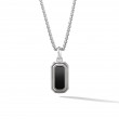 Deco Amulet in Sterling Silver with Black Onyx, 31.7mm