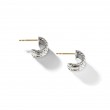 Cable Collectibles® Huggie Hoop Earrings in Sterling Silver with Pave Diamonds