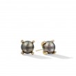 Tahitian Grey Pearl Earrings with Diamonds in 18K Gold