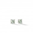 Chatelaine® Stud Earrings in Sterling Silver with Prasiolite and Pave Diamonds