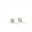 Chatelaine® Stud Earrings in Sterling Silver with Prasiolite and Pave Diamonds