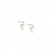 Petite Solari Hoop Drop Earrings in 18K Yellow Gold with Pearls and Pave Diamonds