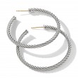 Cable Hoop Earrings in Sterling Silver
