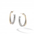 Crossover Hoop Earrings in Sterling Silver with 18K Yellow Gold